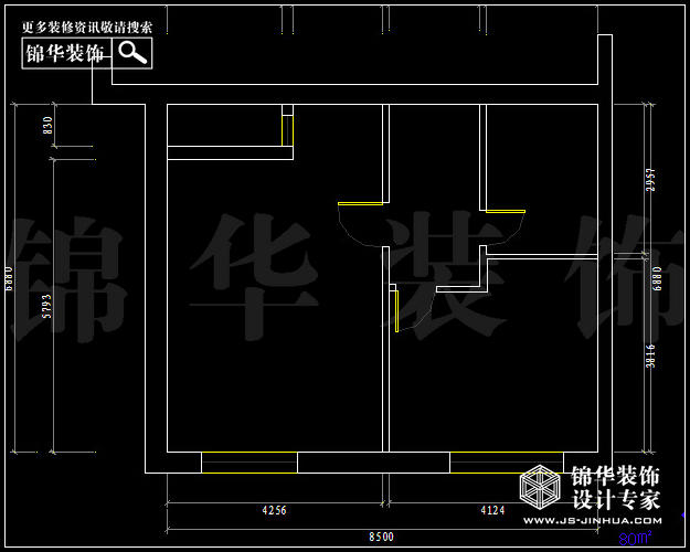 德盈國際廣場B3戶型80平米  戶型